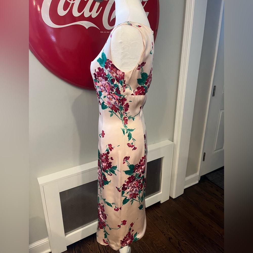 Dolce & Gabbana Silk Floral Midi Dress, Authentic, Pink & Green IT 40/US 4 *read - Picture 5 of 15